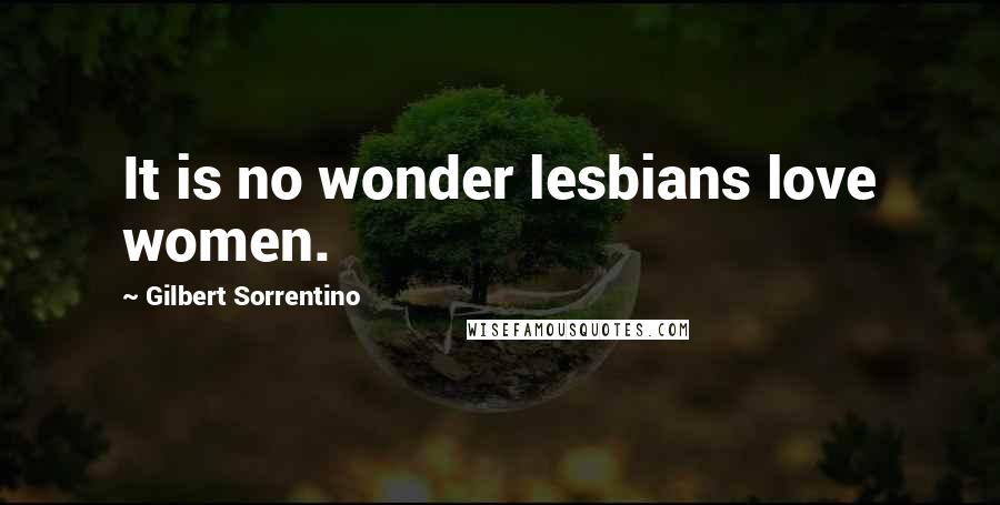 Gilbert Sorrentino Quotes: It is no wonder lesbians love women.