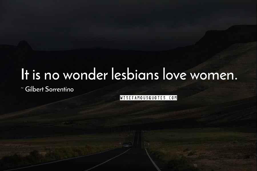 Gilbert Sorrentino Quotes: It is no wonder lesbians love women.