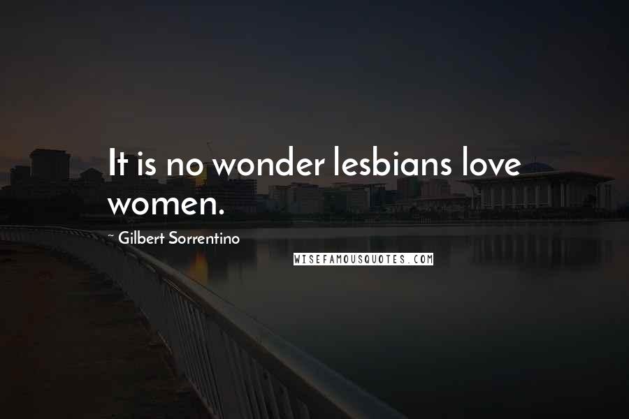 Gilbert Sorrentino Quotes: It is no wonder lesbians love women.