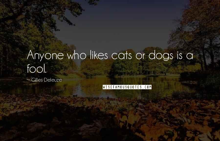 Gilles Deleuze Quotes: Anyone who likes cats or dogs is a fool.
