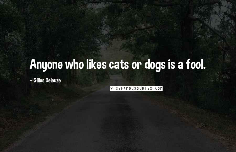 Gilles Deleuze Quotes: Anyone who likes cats or dogs is a fool.