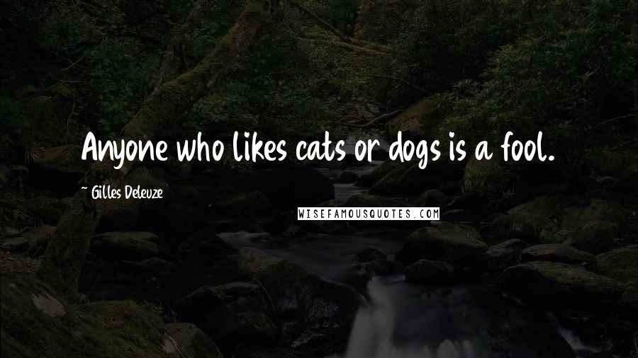 Gilles Deleuze Quotes: Anyone who likes cats or dogs is a fool.