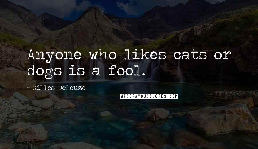 Gilles Deleuze Quotes: Anyone who likes cats or dogs is a fool.