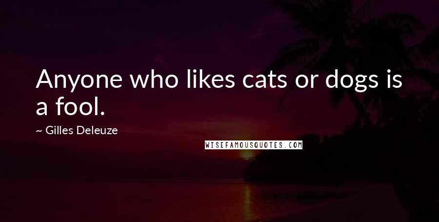 Gilles Deleuze Quotes: Anyone who likes cats or dogs is a fool.