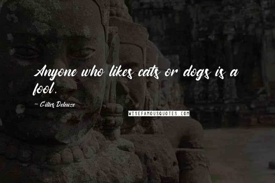 Gilles Deleuze Quotes: Anyone who likes cats or dogs is a fool.