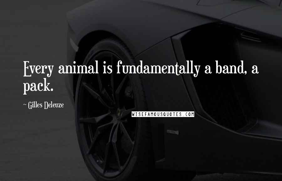 Gilles Deleuze Quotes: Every animal is fundamentally a band, a pack.