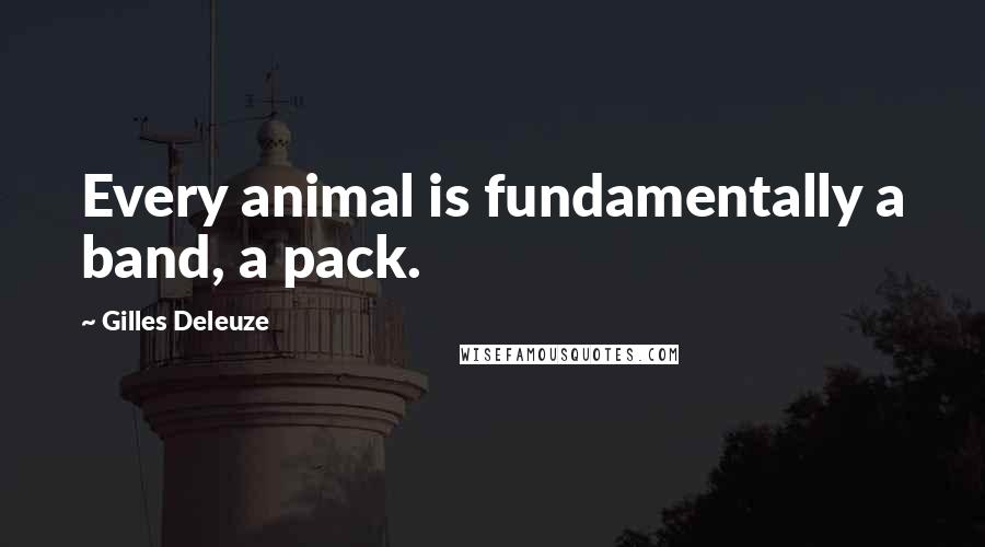 Gilles Deleuze Quotes: Every animal is fundamentally a band, a pack.