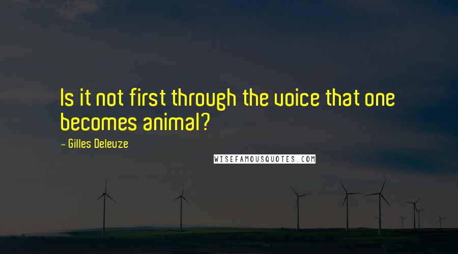 Gilles Deleuze Quotes: Is it not first through the voice that one becomes animal?