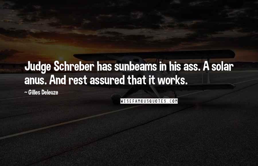 Gilles Deleuze Quotes: Judge Schreber has sunbeams in his ass. A solar anus. And rest assured that it works.