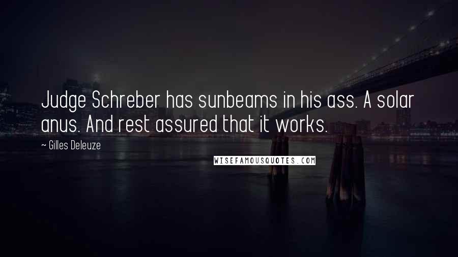 Gilles Deleuze Quotes: Judge Schreber has sunbeams in his ass. A solar anus. And rest assured that it works.
