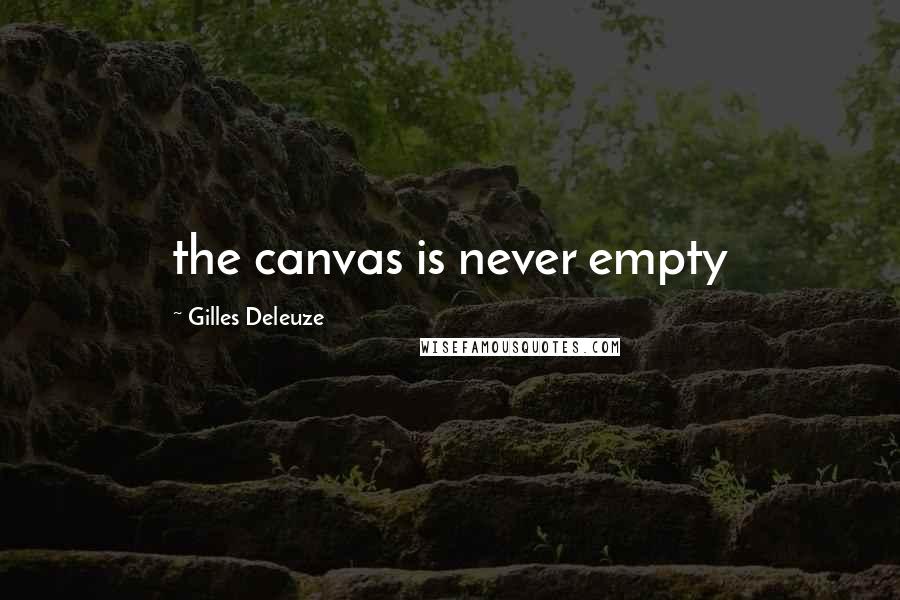 Gilles Deleuze Quotes: the canvas is never empty