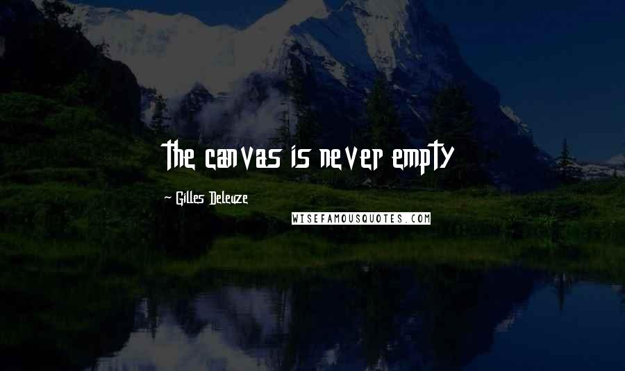 Gilles Deleuze Quotes: the canvas is never empty