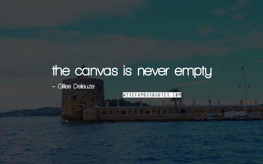 Gilles Deleuze Quotes: the canvas is never empty