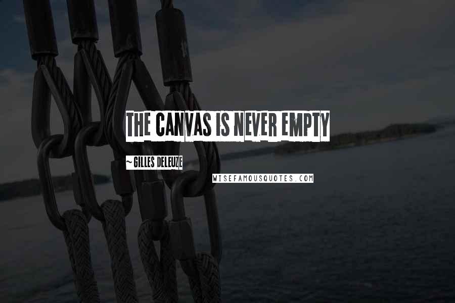 Gilles Deleuze Quotes: the canvas is never empty