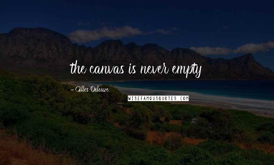 Gilles Deleuze Quotes: the canvas is never empty