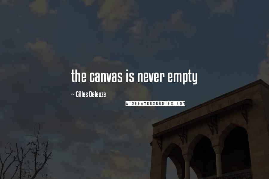 Gilles Deleuze Quotes: the canvas is never empty