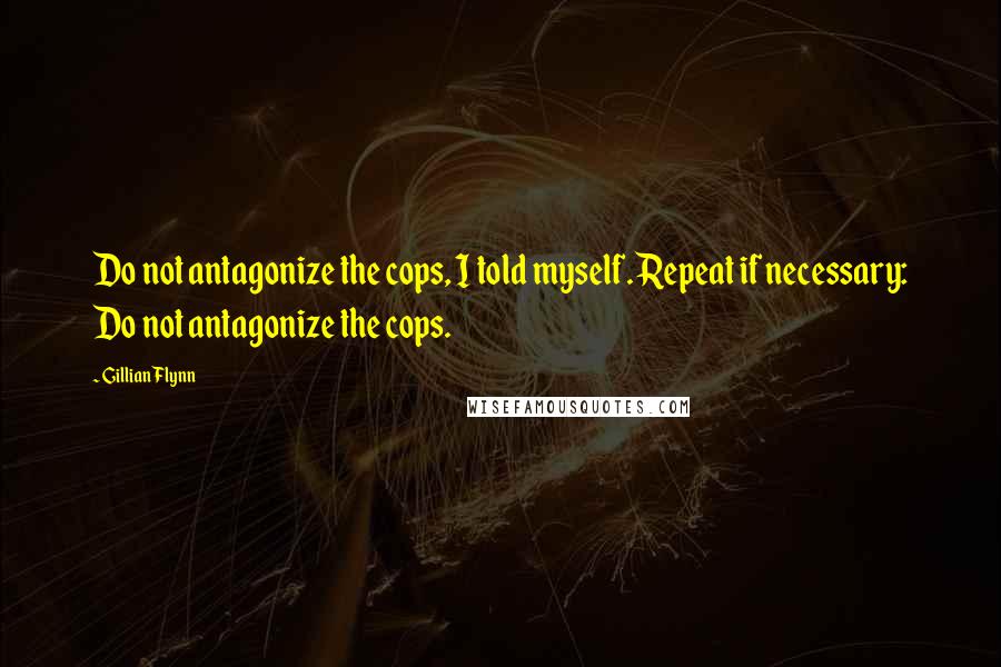 Gillian Flynn Quotes: Do not antagonize the cops, I told myself. Repeat if necessary: Do not antagonize the cops.