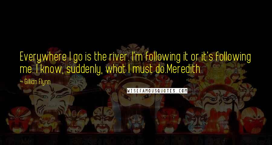 Gillian Flynn Quotes: Everywhere I go is the river. I'm following it or it's following me. I know, suddenly, what I must do.Meredith