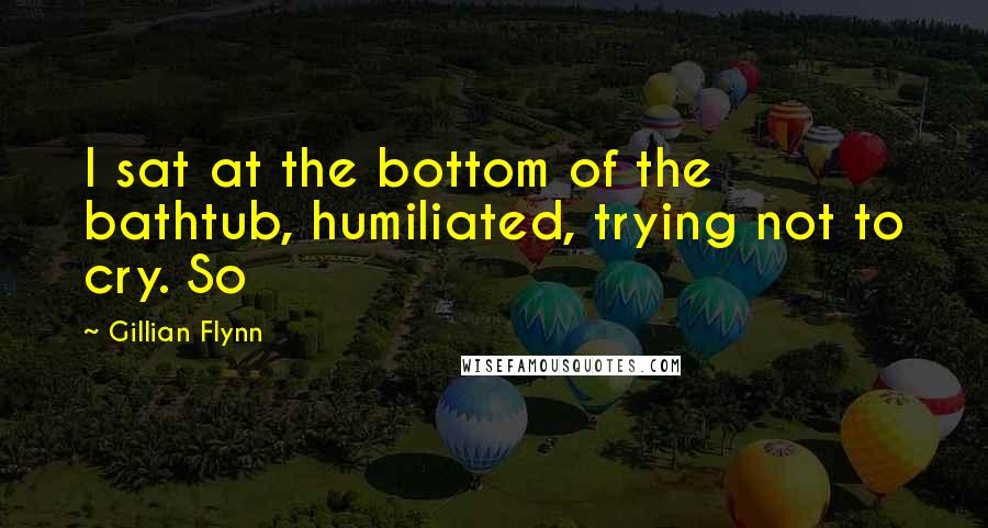 Gillian Flynn Quotes: I sat at the bottom of the bathtub, humiliated, trying not to cry. So