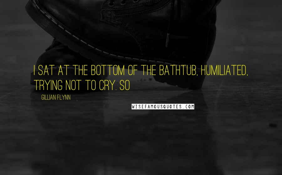 Gillian Flynn Quotes: I sat at the bottom of the bathtub, humiliated, trying not to cry. So