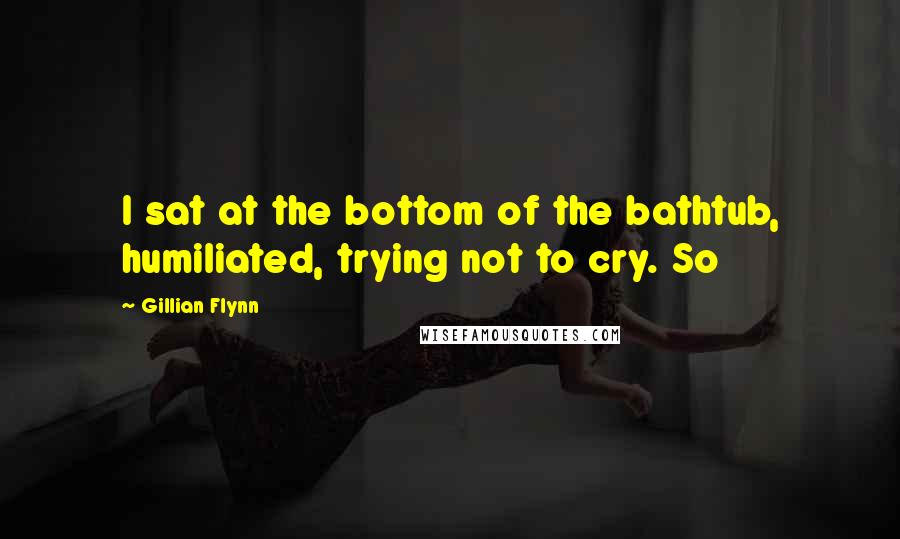 Gillian Flynn Quotes: I sat at the bottom of the bathtub, humiliated, trying not to cry. So