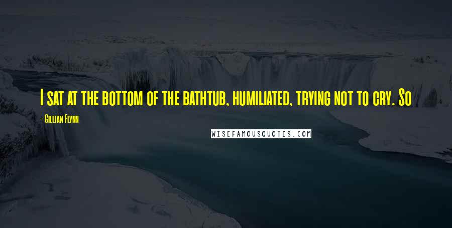 Gillian Flynn Quotes: I sat at the bottom of the bathtub, humiliated, trying not to cry. So