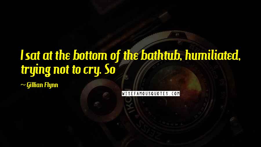 Gillian Flynn Quotes: I sat at the bottom of the bathtub, humiliated, trying not to cry. So