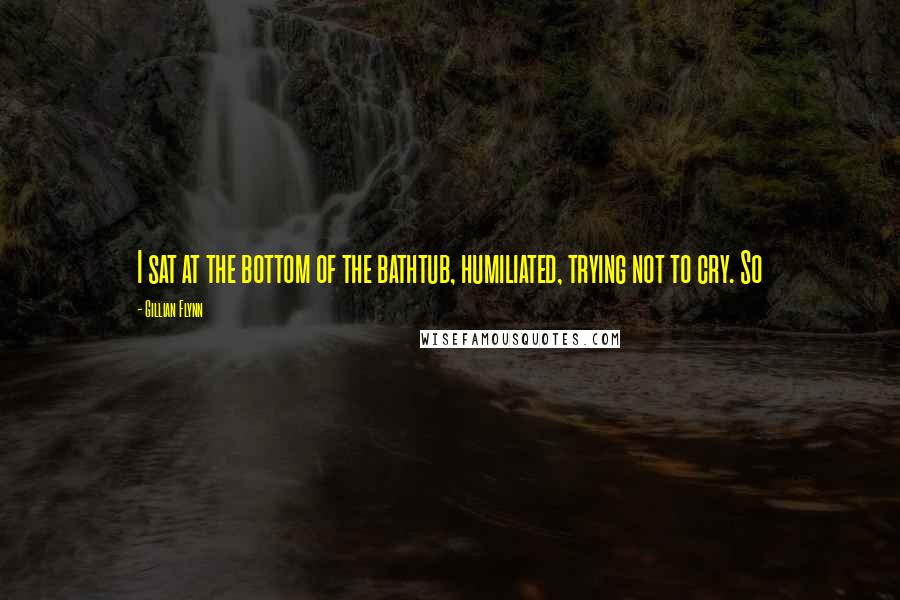 Gillian Flynn Quotes: I sat at the bottom of the bathtub, humiliated, trying not to cry. So
