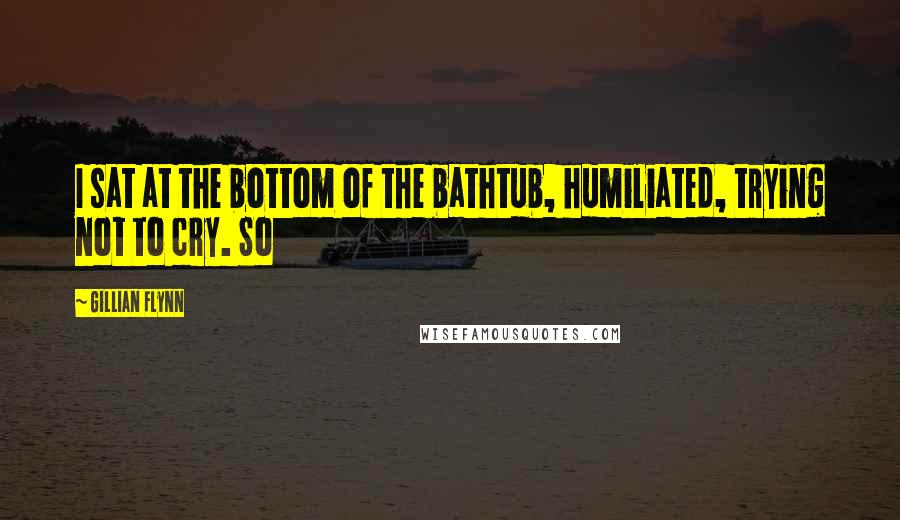 Gillian Flynn Quotes: I sat at the bottom of the bathtub, humiliated, trying not to cry. So
