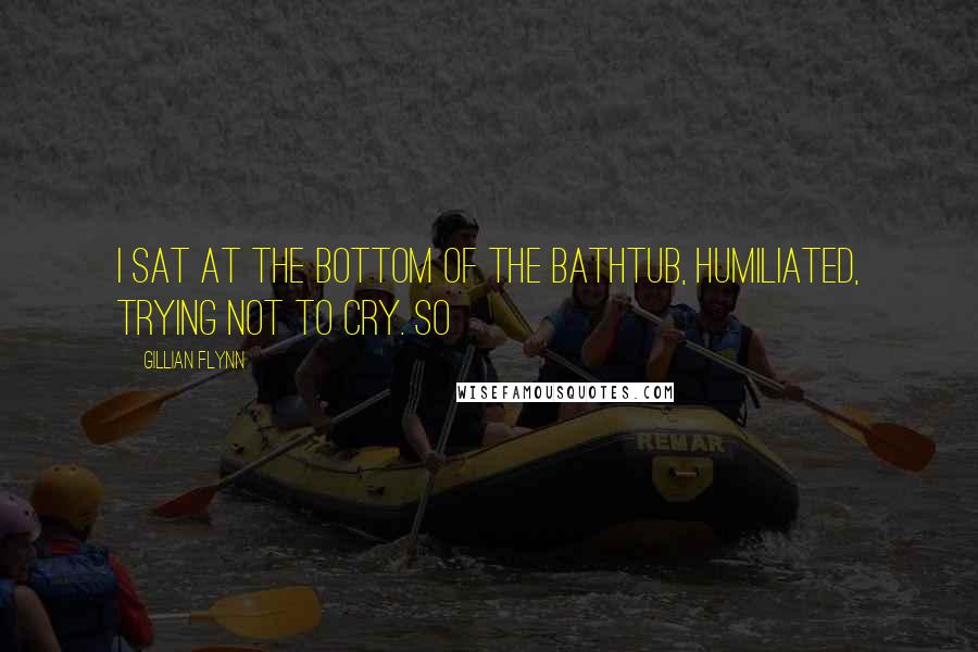 Gillian Flynn Quotes: I sat at the bottom of the bathtub, humiliated, trying not to cry. So