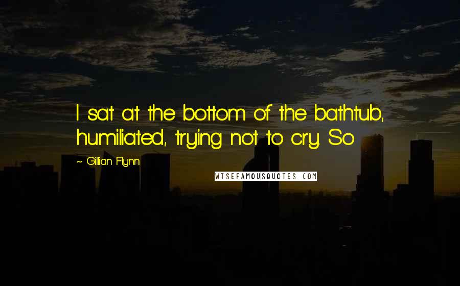 Gillian Flynn Quotes: I sat at the bottom of the bathtub, humiliated, trying not to cry. So