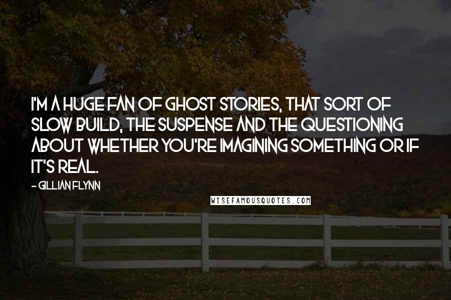 Gillian Flynn Quotes: I'm a huge fan of ghost stories, that sort of slow build, the suspense and the questioning about whether you're imagining something or if it's real.