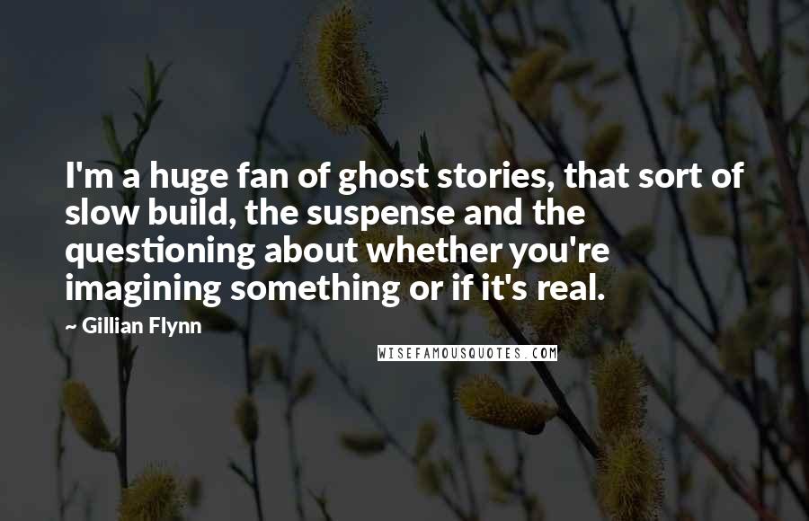 Gillian Flynn Quotes: I'm a huge fan of ghost stories, that sort of slow build, the suspense and the questioning about whether you're imagining something or if it's real.