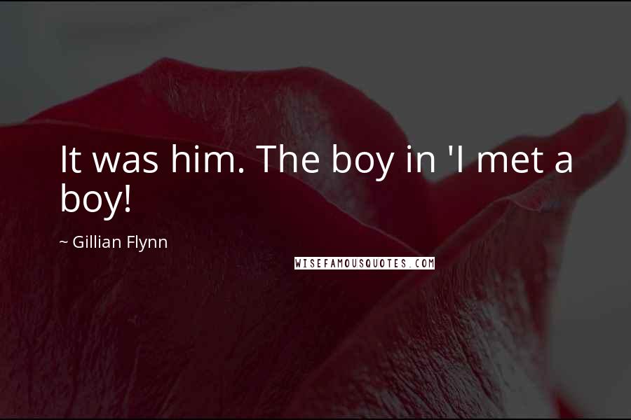 Gillian Flynn Quotes: It was him. The boy in 'I met a boy!