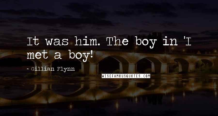 Gillian Flynn Quotes: It was him. The boy in 'I met a boy!