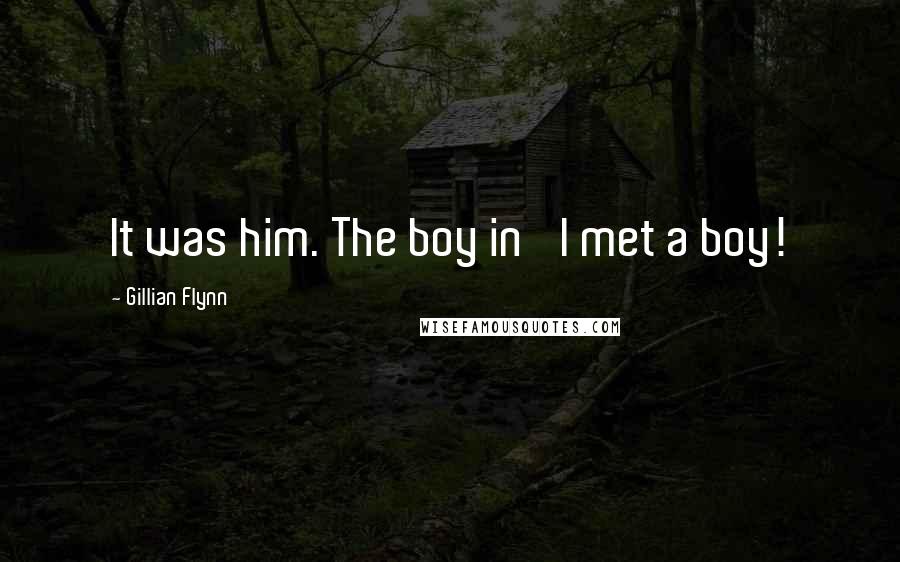 Gillian Flynn Quotes: It was him. The boy in 'I met a boy!