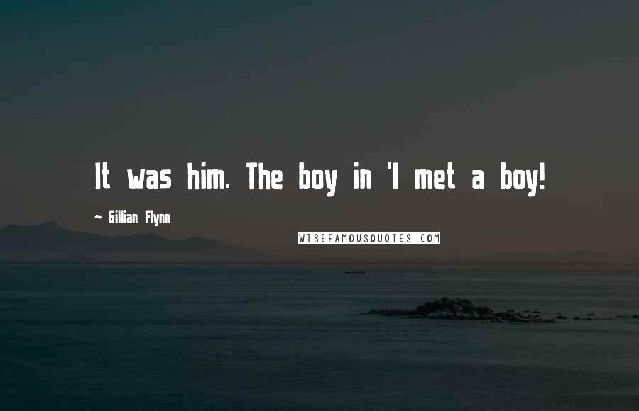 Gillian Flynn Quotes: It was him. The boy in 'I met a boy!