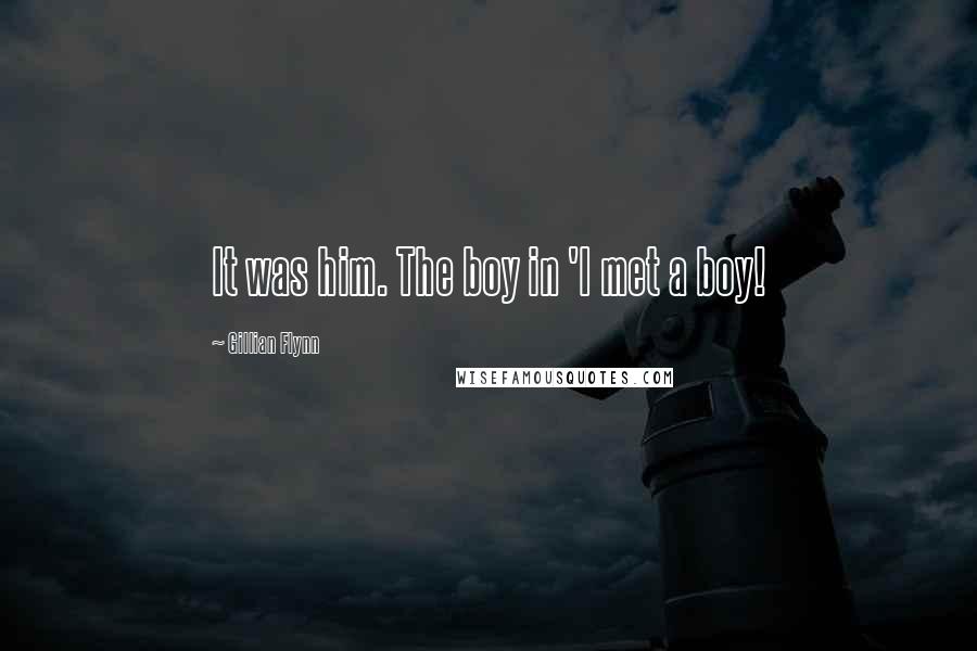 Gillian Flynn Quotes: It was him. The boy in 'I met a boy!