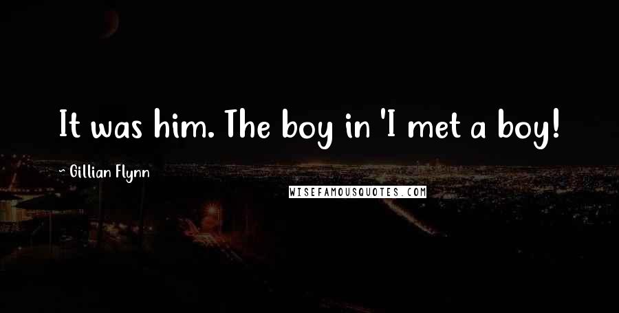 Gillian Flynn Quotes: It was him. The boy in 'I met a boy!