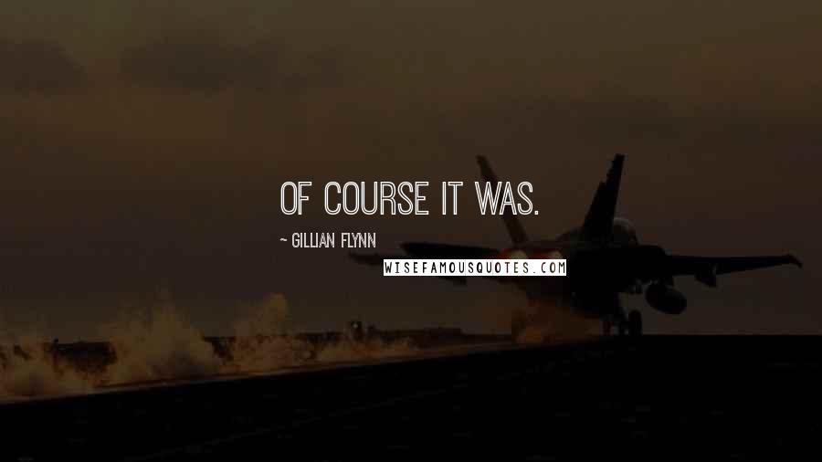 Gillian Flynn Quotes: Of course it was.