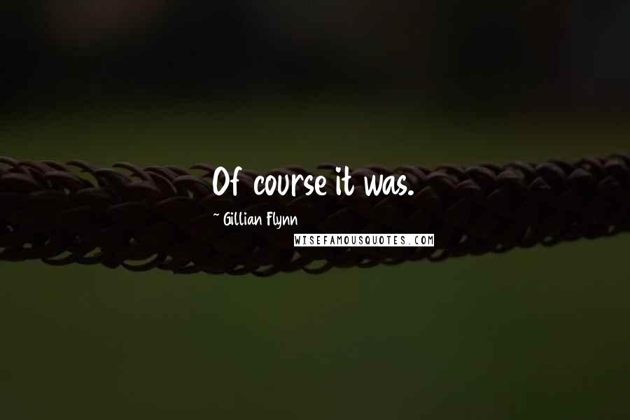 Gillian Flynn Quotes: Of course it was.