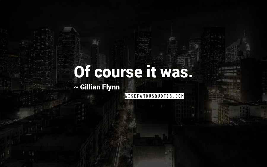 Gillian Flynn Quotes: Of course it was.