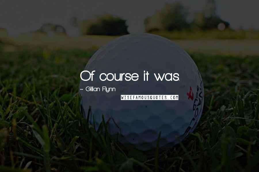 Gillian Flynn Quotes: Of course it was.