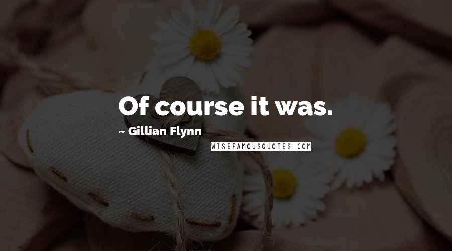 Gillian Flynn Quotes: Of course it was.