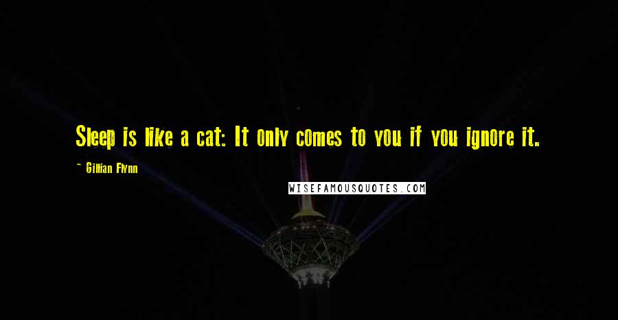 Gillian Flynn Quotes: Sleep is like a cat: It only comes to you if you ignore it.