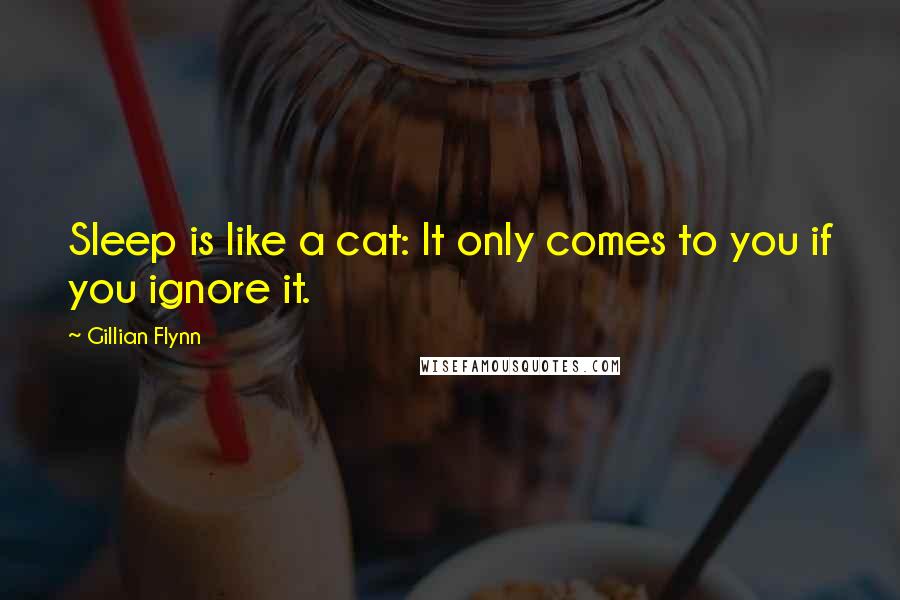 Gillian Flynn Quotes: Sleep is like a cat: It only comes to you if you ignore it.