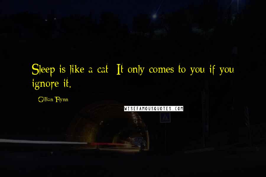 Gillian Flynn Quotes: Sleep is like a cat: It only comes to you if you ignore it.