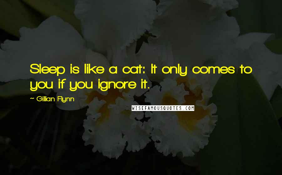 Gillian Flynn Quotes: Sleep is like a cat: It only comes to you if you ignore it.