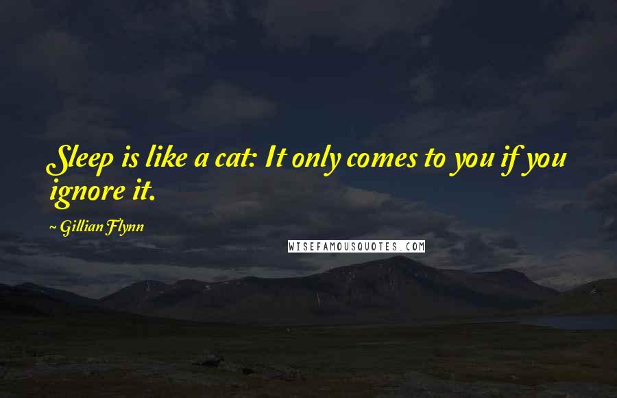 Gillian Flynn Quotes: Sleep is like a cat: It only comes to you if you ignore it.