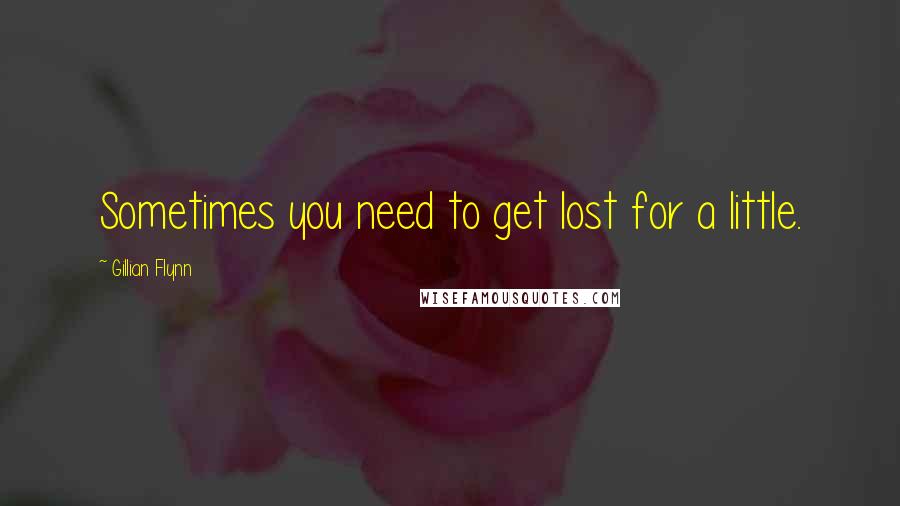 Gillian Flynn Quotes: Sometimes you need to get lost for a little.